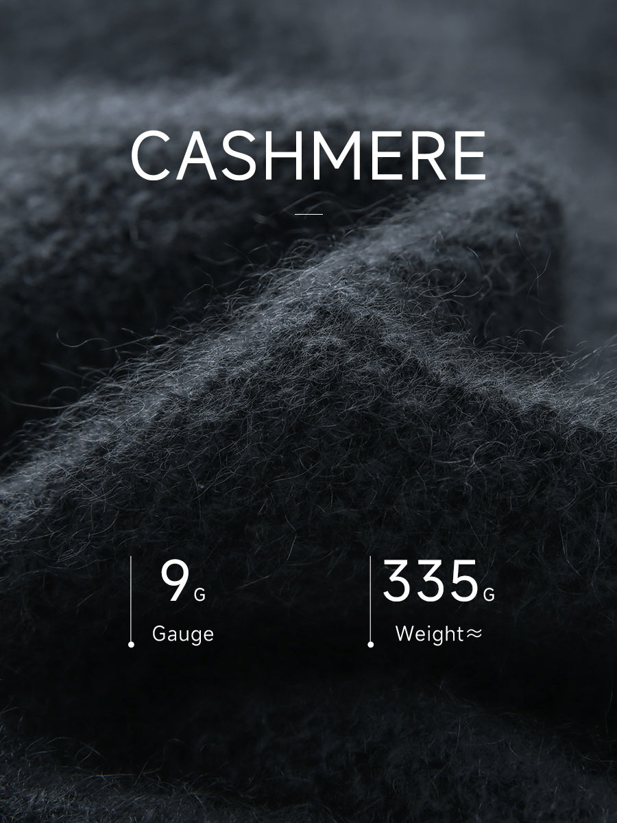 COMOBOCA 100% Cashmere Women's Ribbed Knit Hoodie