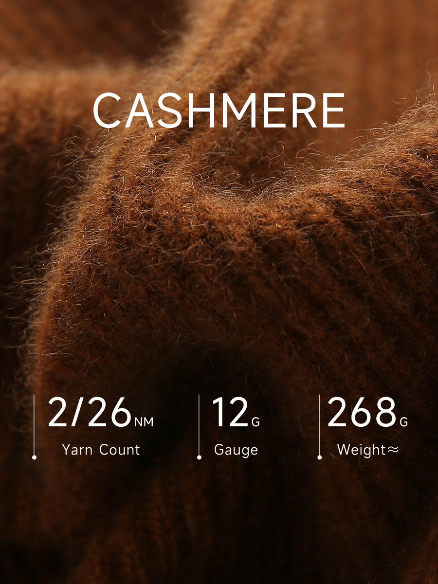 COMOBOCA 100% Cashmere Women's Color Block Turtleneck Sweater