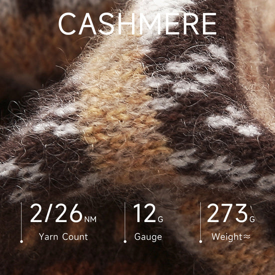 COMOBOCA 100% Cashmere Women's Fair Isle Half Zip Sweater