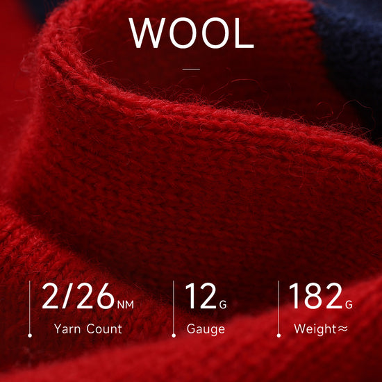 COMOBOCA 100% Wool Kids' Striped Henley Sweater