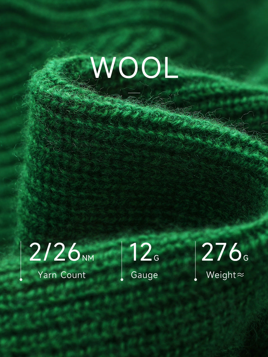 COMOBOCA 100% Wool Kids' Ribbed Zip Up Hooded Cardigan