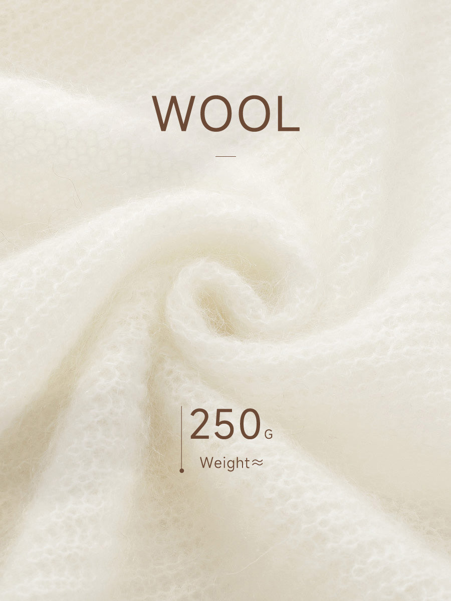 COMOBOCA Women's Mohair Fluffy Open Front Cardigan