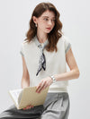 Women’s Mulberry Silk Contrast Collar Striped Knit T-Shirt