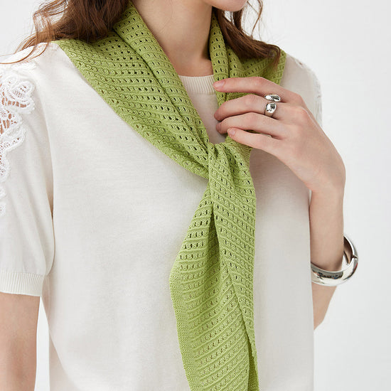 COMOBOCA Women's Openwork Knit Triangle Shoulder Wrap Scarf