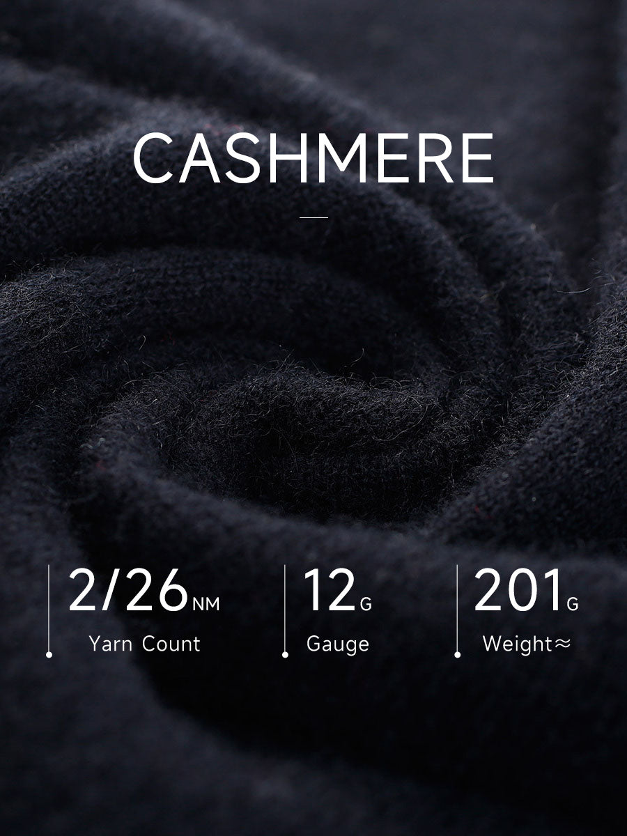 COMOBOCA 100% Cashmere Women's Knit Sweater with Colorful Cuffs