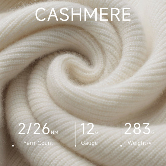 COMOBOCA 100% Cashmere Women's Striped Sleeve Round Neck Sweater