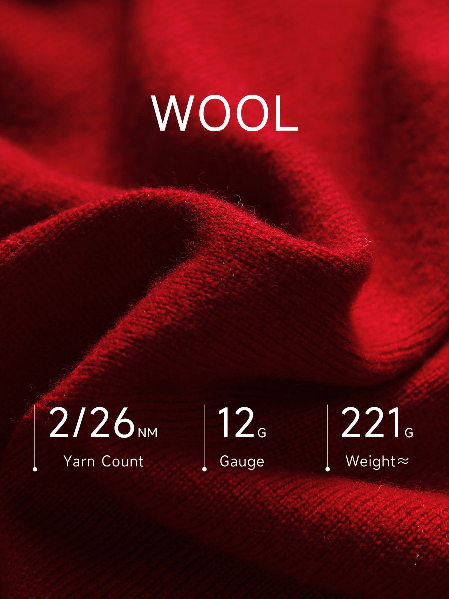 COMOBOCA 100% Wool Women's Round Neck Knit Cardigan