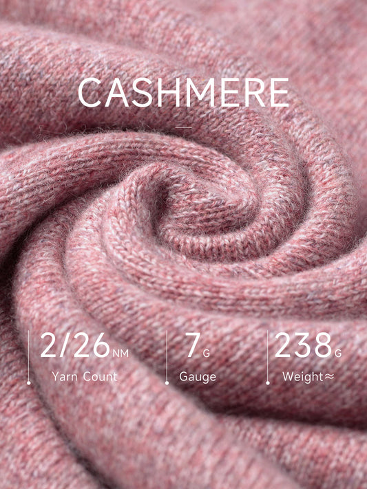 COMOBOCA 100% Cashmere Women's Intricate Sleeve Knit Sweater