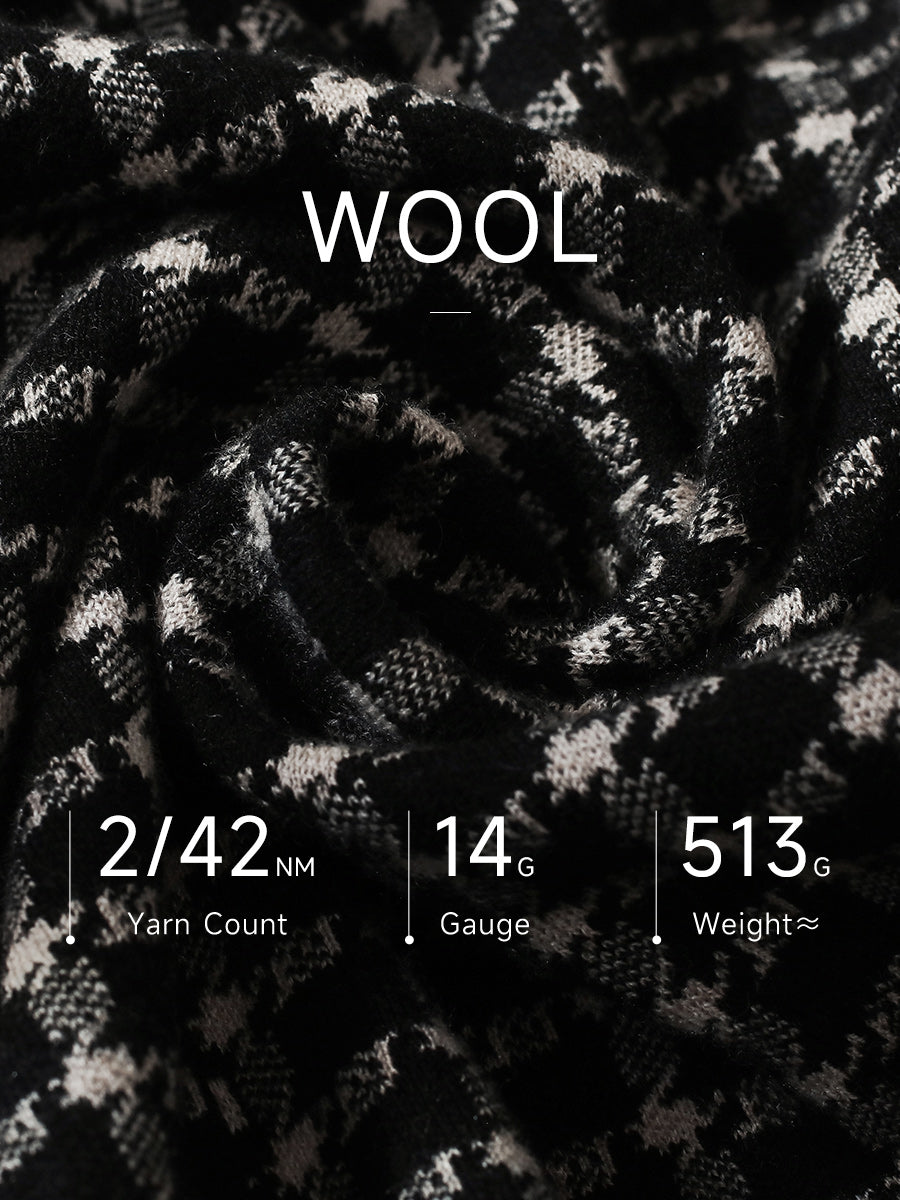 COMOBOCA Women's Plaid Wool Knit A Line Skirt