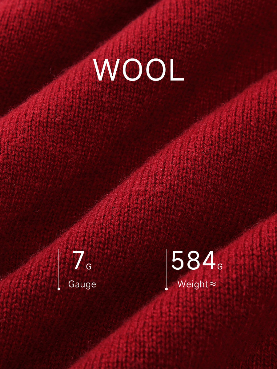 COMOBOCA 100% Wool Women's Cable Knit Long Front Button Coat