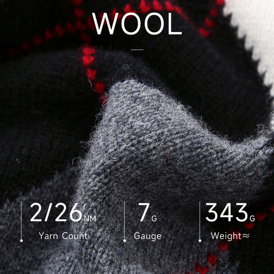 COMOBOCA 100% Wool Women's Argyle Pattern Knit Sweater