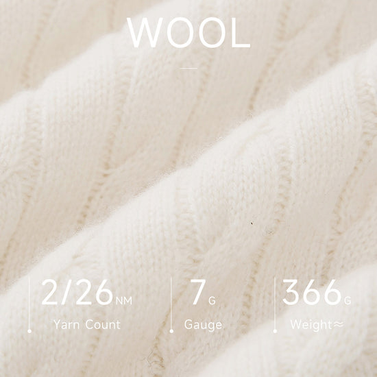 COMOBOCA 100% Wool Women's Colorblock Cable Knit Sweater