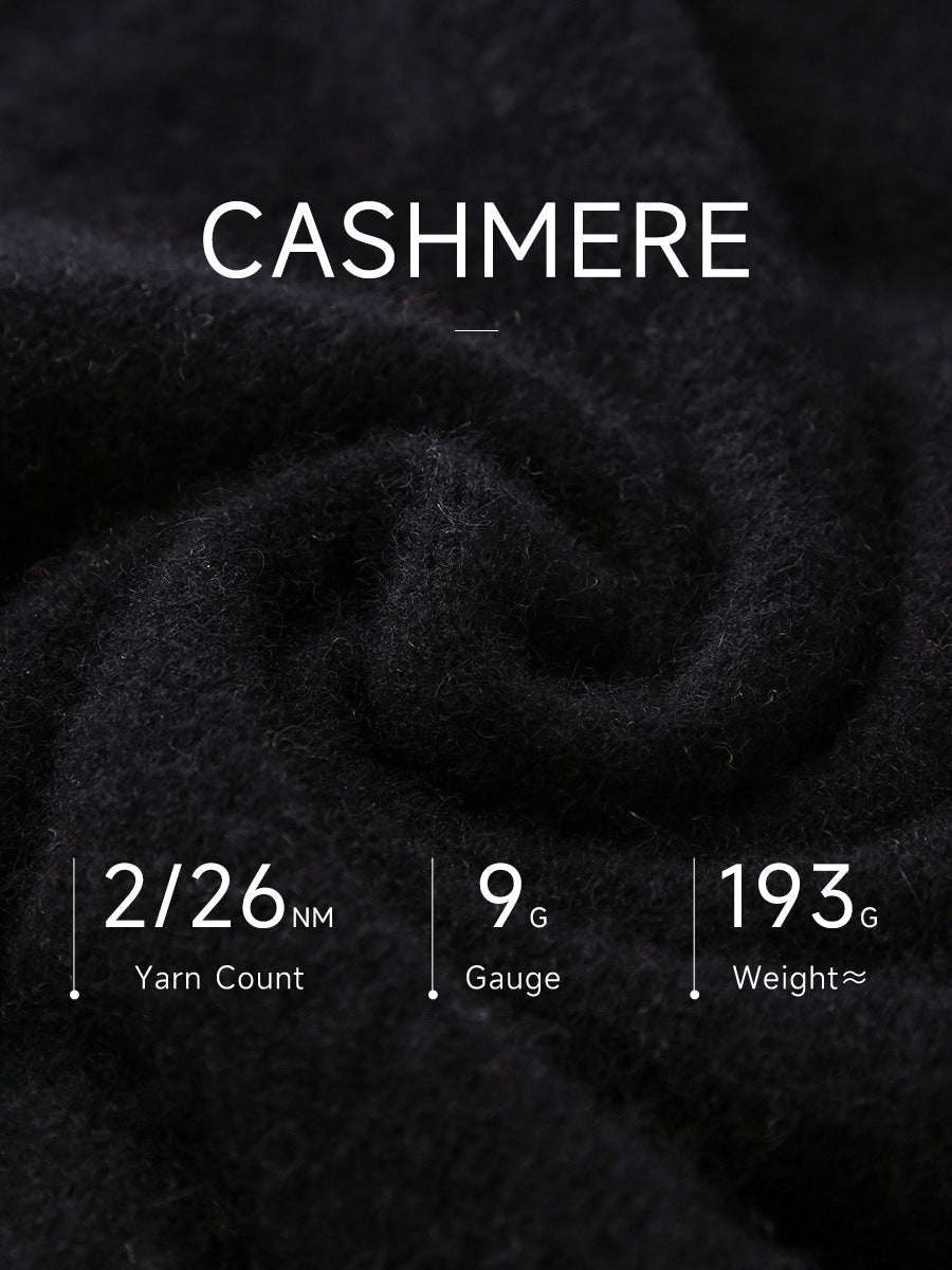 COMOBOCA 100% Cashmere Women's Color Accented Knit Pullover Sweater