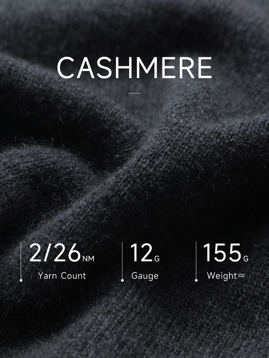 COMOBOCA 100% Cashmere Women's Sweater with Built-in Collar