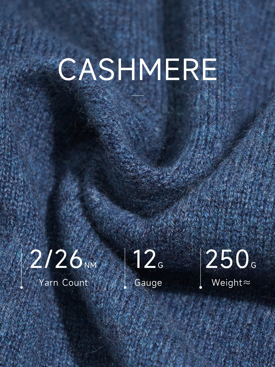 COMOBOCA 100% Cashmere Men's Mock Neck Knit Sweater