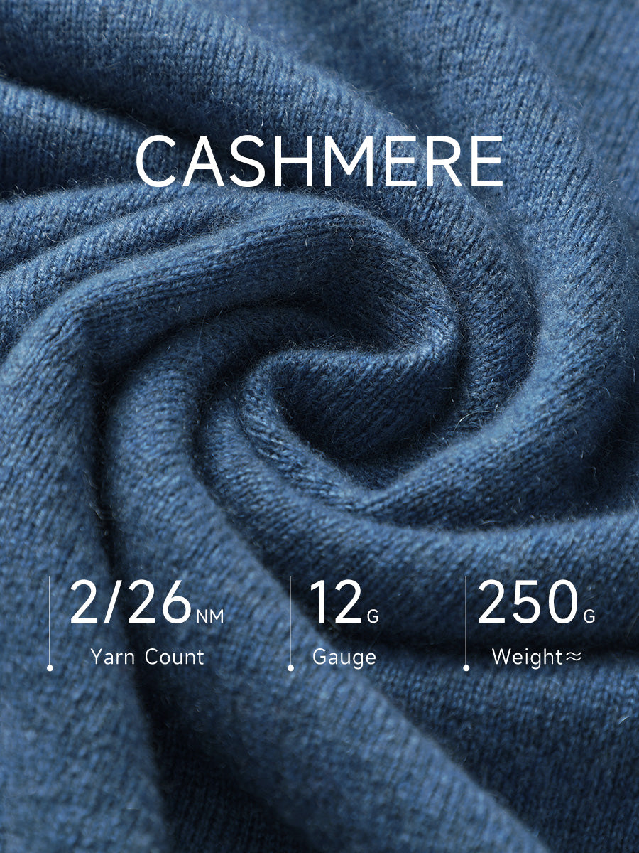 COMOBOCA 100% Cashmere Men's Mock Neck Knit Sweater