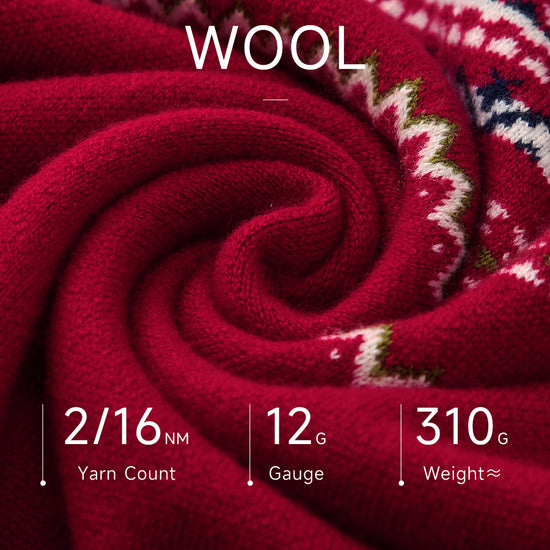 COMOBOCA 100% Wool Women's Fair Isle Sweater