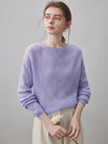 100% Cashmere Women's Geometric Wave Knit Sweater