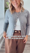 100% Wool Women's Round Neck Cardigan Sweater