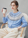 100% Cashmere Women's Fair Isle Cardigan Sweater